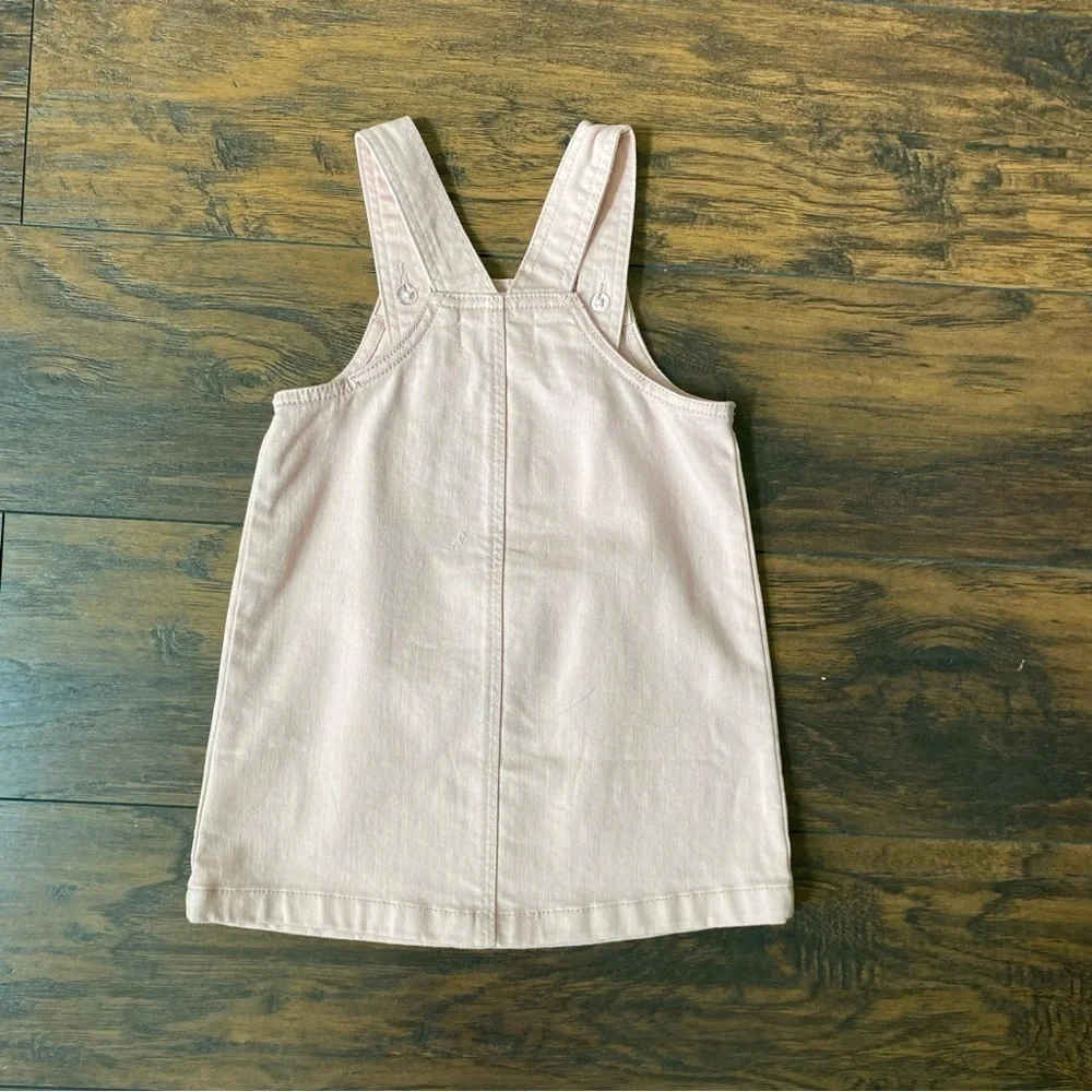 Old Navy Pink Denim Overall Dress, Size 4T